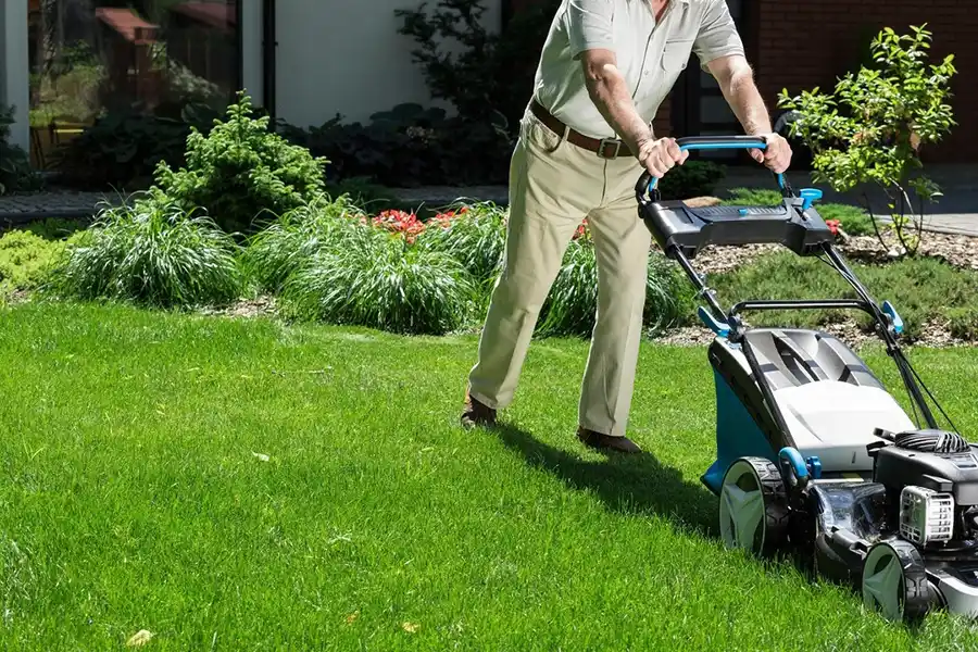 Can you mow wet grass Waterbury, CT